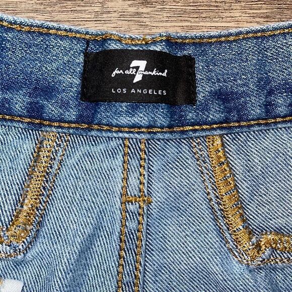 7 For All Mankind Womens Star Panel Easy‎ Straight Button Fly Jeans Blue Size 28 - Picture 10 of 16